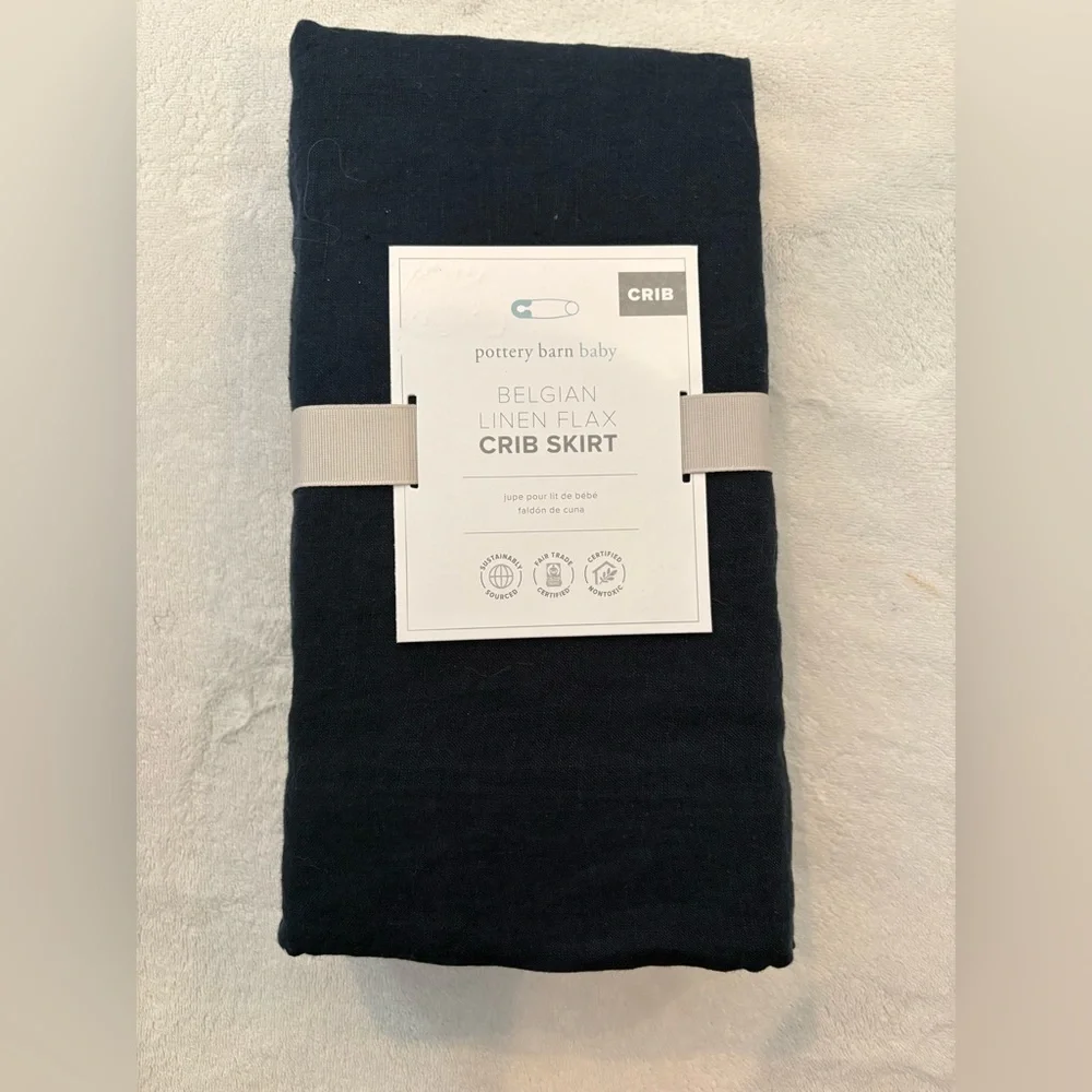 Pottery Barn Baby Linen Flax Crib‎ Skirt